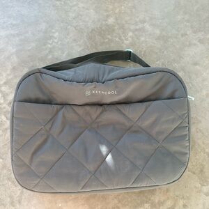 Keep cool grey quilted insulated cooler bag